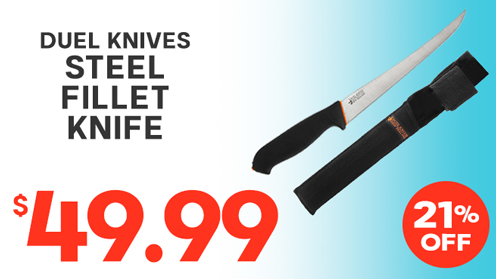 Duel Knives DK4 Steel Fillet Knife with TPR Handle 23cm