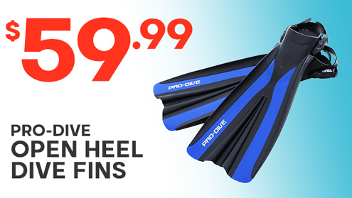 Pro-Dive Open Heel Dive Fins Blue