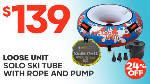 Loose Unit Splash Solo Ski Tube with Rope and Pump