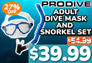 Pro-Dive Adult Dive Mask and Snorkel Set Blue