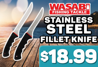 Wasabi Tackle Stainless Steel Fillet Knife - Packaged