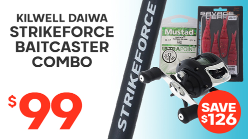 Kilwell WEA200 Daiwa Strikeforce Baitcaster Combo with Braid and Softbait 6ft 6in PE1-2 1pc