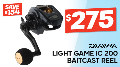 Daiwa Light Game IC 200 Baitcast Reel with Power Handle