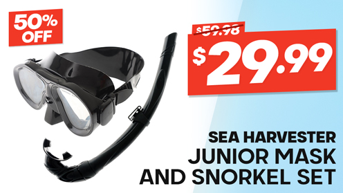 Sea Harvester Freediver Junior Mask and Snorkel Set Black