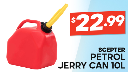 Scepter Petrol Jerry Can Squat Style Red 10L