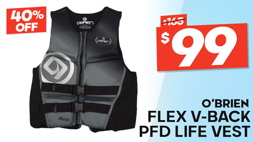 O’Brien Flex V-Back LTD Mens PFD Life Vest Black/Grey