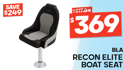 BLA Anglapro Recon Elite Boat Seat with Flip-Up Bolster and Boat Seat Pedestal