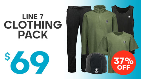 Line 7 Mens 5 Piece Fleece Clothing Pack Black/Green