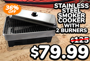 Stainless Steel Smoker Cooker with 2 Burners