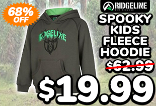 Ridgeline Spooky Kids Fleece Hoodie Forest Green