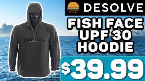 Desolve Fish Face UPF 30 Hoodie Green Black