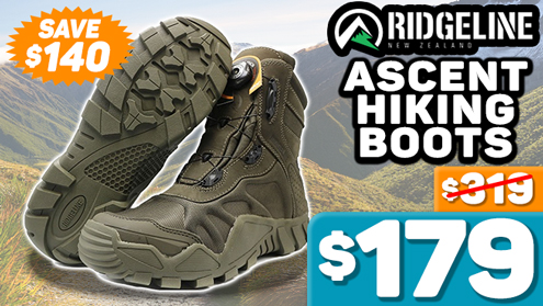 Ridgeline Ascent Rapid Lace Hiking Boots Beech