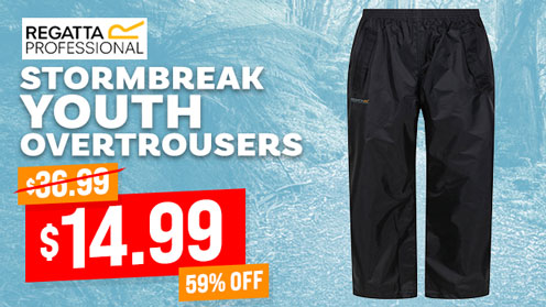 Regatta Stormbreak Waterproof Youth Overtrousers Black