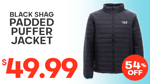 Black Shag 200gsm Padded Puffer Jacket