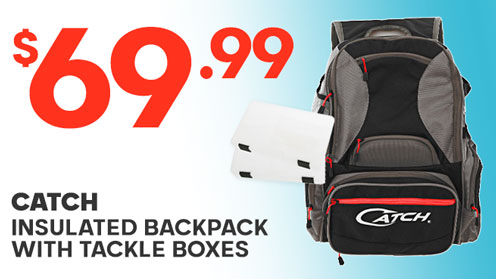Catch Tackle Backpack with Insulated Compartment and Tackle Boxes