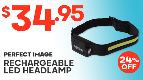 Perfect Image Rechargeable Wide-Angle LED Headlamp 350 Lumens