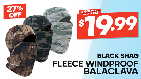 Black Shag Fleece Windproof Balaclava