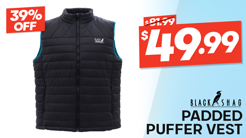 Black Shag Padded Puffer Vest