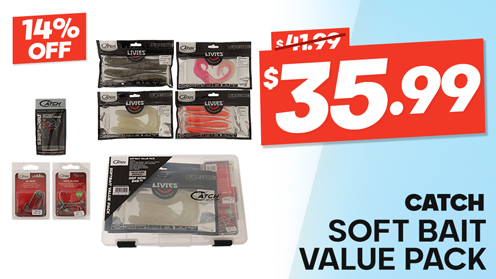 Catch Soft Bait Value Pack with Tackle Box