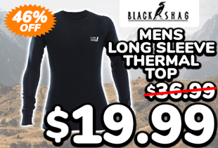 Black Shag Mens Long Sleeve Thermal Top