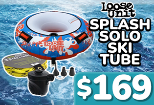 Loose Unit Splash Solo Ski Tube with Rope and Pump