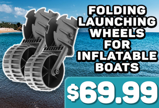 Folding Dinghy Launching Wheels for Inflatable Boats Grey