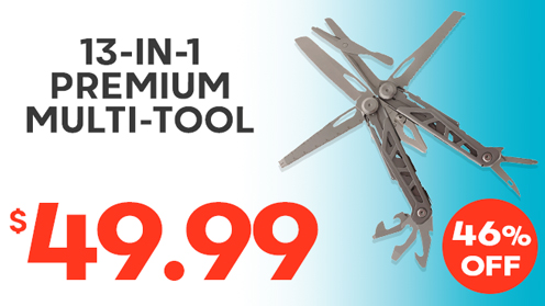 13-in-1 Premium Stainless Steel Multi-Tool With Sheath