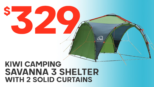 Kiwi Camping Savanna 3 Shelter with 2 Solid Curtains