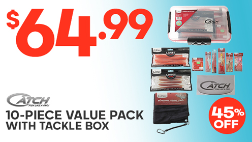 Catch Fishing 10-Piece Value Pack with Tackle Box