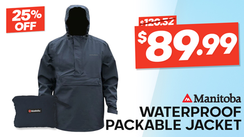 Manitoba Storm Compact 3 Waterproof Packable Jacket Navy