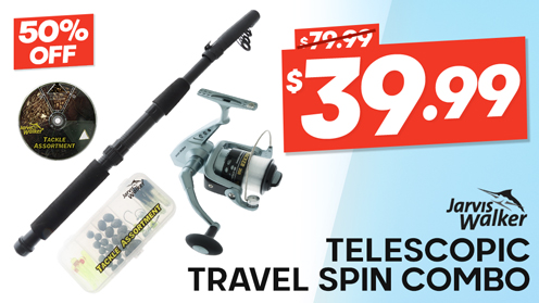 Jarvis Walker Tracker II Telescopic Travel Spin Combo with Line and Tackle 8ft 4-8kg