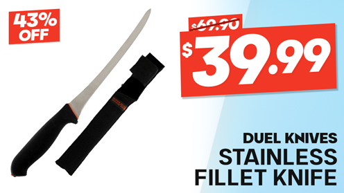 Duel Knives DK1 Stainless Fillet Knife with Sheath 23cm