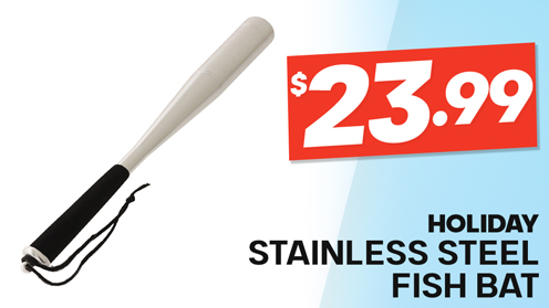 Holiday Compact Stainless Steel Fish Bat with Safety Lanyard 25cm