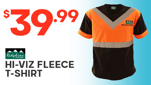 Ridgeline Forestry Spec Hi-Viz Fleece T-Shirt Black/Orange/Reflective