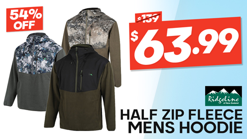 Ridgeline Ascent Half Zip Softshell Fleece Mens Hoodie