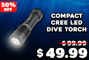 AquaMonde Compact Cree LED Dive Torch 630 Lumens