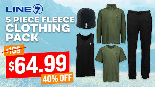 Line 7 Mens 5 Piece Fleece Clothing Pack Black/Green